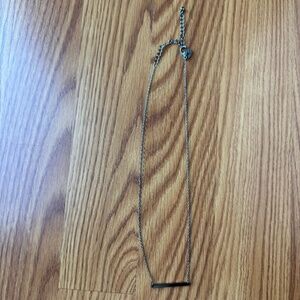 Claire’s Gunmetal Bar Necklace